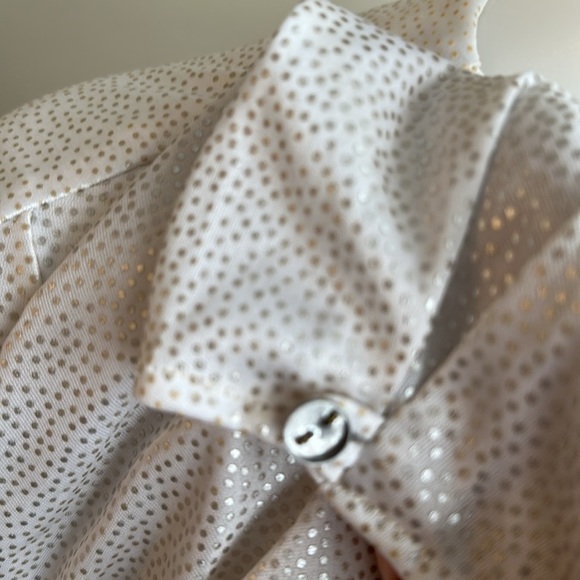 Vintage Elegant White Drape Blouse - Picture 8 of 9